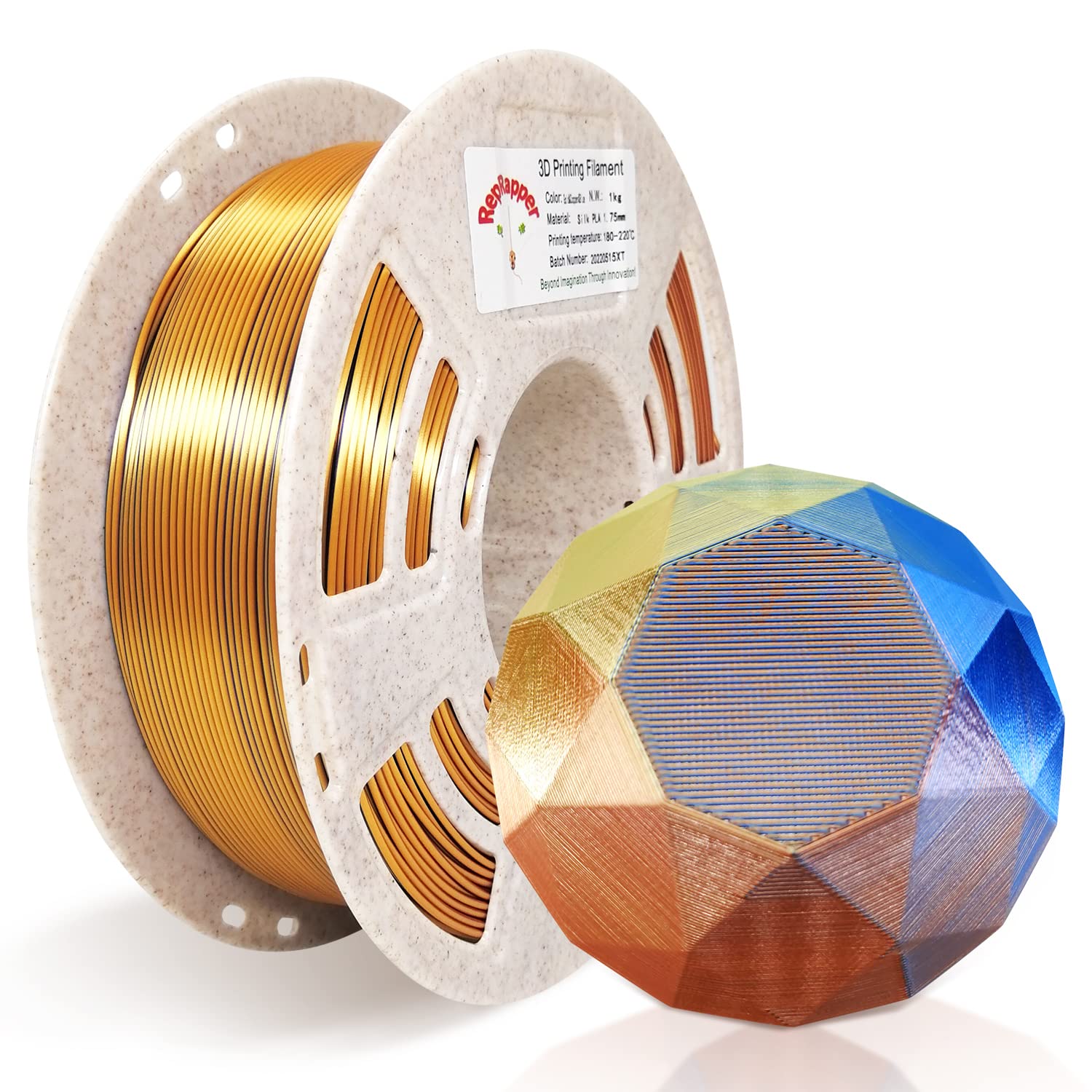 PLA Silk Tricolor Filament - Three-colored Filament